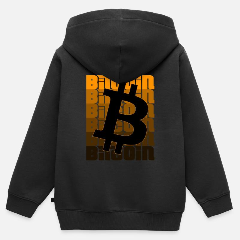 Bitcoin - Sweat Premium à capuche zippé enfant bio - noir