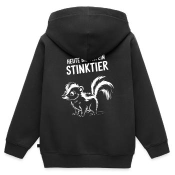 Stinktier Kostüm Tier lustig Karneval Fasching - Kinder Premium Organic Zip Hoodie - Schwarz - Hinten - AI Model Kid Male (0cm)