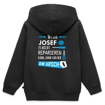 Lustiger Heimwerker und Handwerker Spruch Horst - Kinder Premium Organic Zip Hoodie - Schwarz - Hinten - AI Model Kid Male (0cm)