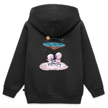 The earth is flat - Kids Premium Organic Zip-up Hoodie - black - Back - AI Model Kid Male (0cm)