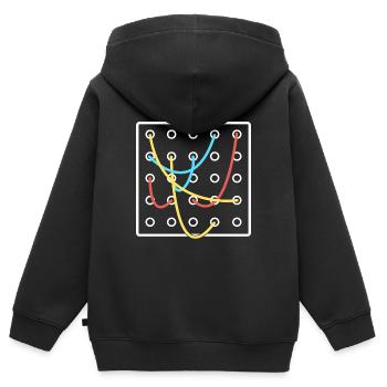 Synthétiseur modulaire Vintage Keyboard Analogique - Sweat Premium à capuche zippé enfant bio - noir - Dos - AI Model Kid Male (0cm)