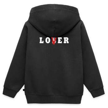 LOSER // LOVER - Kids Premium Organic Zip-up Hoodie - black - Back - AI Model Kid Male (0cm)