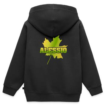 Herbst Alessio - Kinder Premium Organic Zip Hoodie - Schwarz - Hinten - AI Model Kid Male (0cm)
