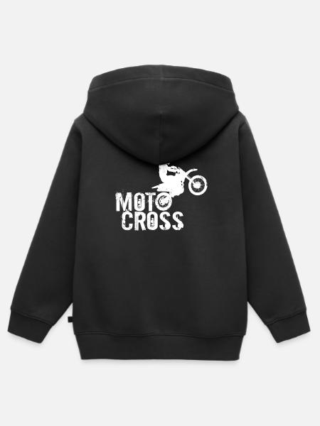 MotoCross - Kinder Premium Organic Zip Hoodie - Schwarz