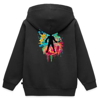 Eishockey Spieler - Kinder Premium Organic Zip Hoodie - Schwarz - Hinten - AI Model Kid Male (0cm)