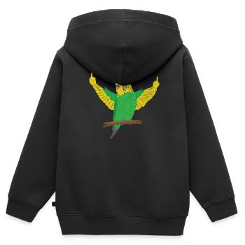 Tique de la vague de perruche des Canaries - Sweat Premium à capuche zippé enfant bio - noir - Dos - AI Model Kid Male (0cm)