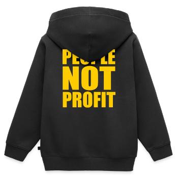 People not profit - Sweat Premium à capuche zippé enfant bio - noir - Dos - AI Model Kid Male (0cm)