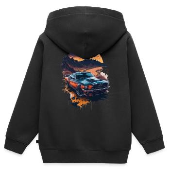 Klassischer Sportwagen - Kinder Premium Organic Zip Hoodie - Schwarz - Hinten - AI Model Kid Male (0cm)