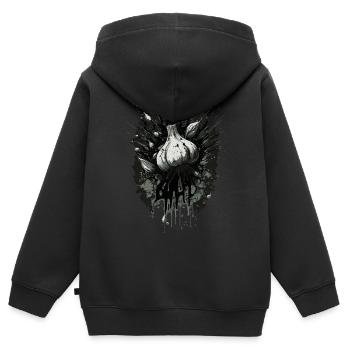 Ail - Sweat Premium à capuche zippé enfant bio - noir - Dos - AI Model Kid Male (0cm)