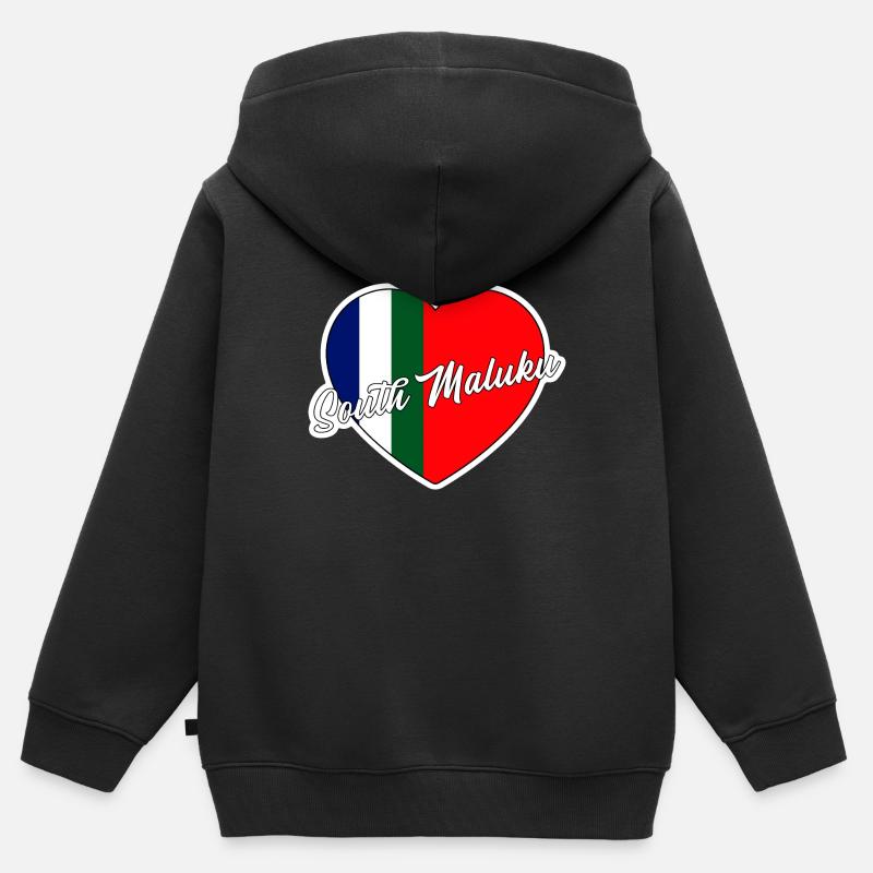 République des Moluques Selatan - Sweat Premium à capuche zippé enfant bio - noir