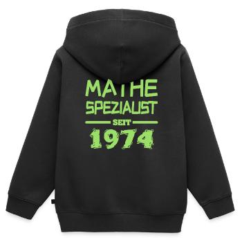 1974 - Kinder Premium Organic Zip Hoodie - Schwarz - Hinten - AI Model Kid Male (0cm)