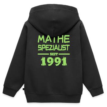 91er - Kinder Premium Organic Zip Hoodie - Schwarz - Hinten - AI Model Kid Male (0cm)