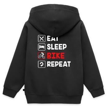 VTT VTT VTT - Sweat Premium à capuche zippé enfant bio - noir - Dos - AI Model Kid Male (0cm)