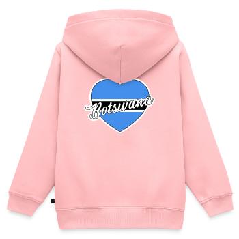 Botswana - Kinder Premium Organic Zip Hoodie - Rosa - Hinten - AI Model Kid Female (0cm)