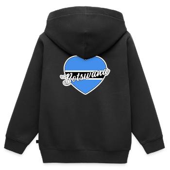 Botswana - Kinder Premium Organic Zip Hoodie - Schwarz - Hinten - AI Model Kid Male (0cm)