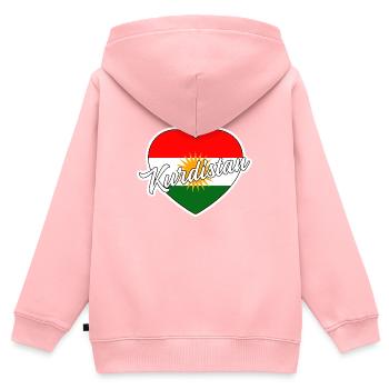 Kurdistan - Kinder Premium Organic Zip Hoodie - Rosa - Hinten - AI Model Kid Female (0cm)