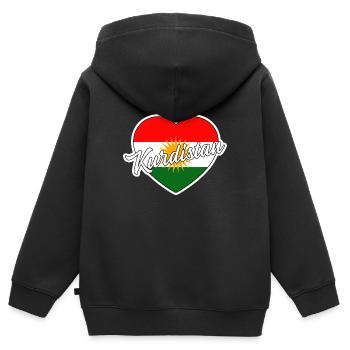 Kurdistan - Kinder Premium Organic Zip Hoodie - Schwarz - Hinten - AI Model Kid Male (0cm)