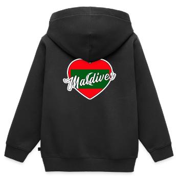Malediven - Kinder Premium Organic Zip Hoodie - Schwarz - Hinten - AI Model Kid Male (0cm)