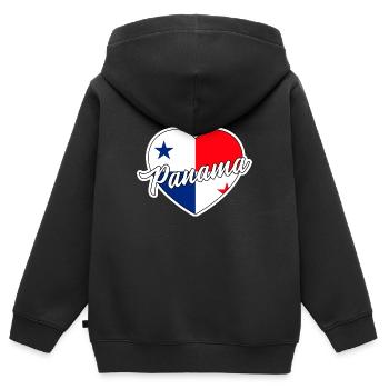 Panama - Kinder Premium Organic Zip Hoodie - Schwarz - Hinten - AI Model Kid Male (0cm)