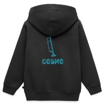 Trompettes Cosmo - Sweat Premium à capuche zippé enfant bio - noir - Dos - AI Model Kid Male (0cm)