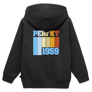 Einzigartig 1959 - Kinder Premium Organic Zip Hoodie - Schwarz - Hinten - AI Model Kid Male (0cm)