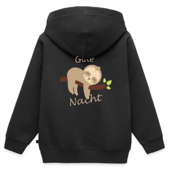 kinder gute nacht faultier - Kinder Premium Organic Zip Hoodie - Schwarz - Hinten - AI Model Kid Male (0cm)