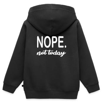 NOPE. not today - Sweat Premium à capuche zippé enfant bio - noir - Dos - AI Model Kid Male (0cm)