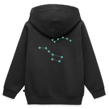 Grande voiture Petite voiture Constellation Constellation - Sweat Premium à capuche zippé enfant bio - noir - Dos - AI Model Kid Male (0cm)