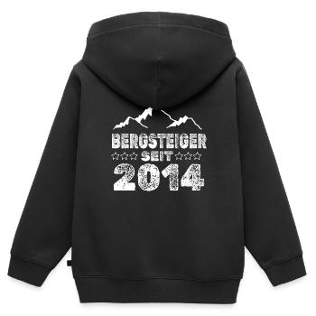 geboren 2014 - Kinder Premium Organic Zip Hoodie - Schwarz - Hinten - AI Model Kid Male (0cm)