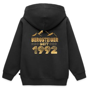 geboren 1992 - Kinder Premium Organic Zip Hoodie - Schwarz - Hinten - AI Model Kid Male (0cm)