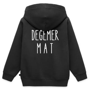 degemer mat - Sweat Premium à capuche zippé enfant bio - noir - Dos - AI Model Kid Male (0cm)