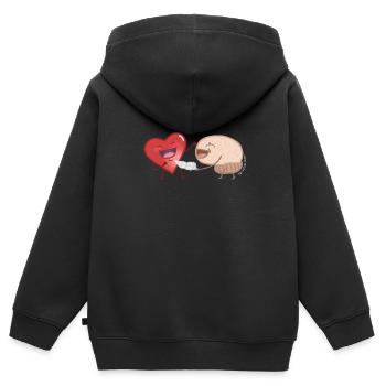Heart And Mind - Kids Premium Organic Zip-up Hoodie - black - Back - AI Model Kid Male (0cm)