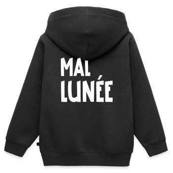 mal lunée - Sweat Premium à capuche zippé enfant bio - noir - Dos - AI Model Kid Male (0cm)