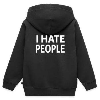 I Hate People. I hate people - Kids Premium Organic Zip-up Hoodie - black - Back - AI Model Kid Male (0cm)