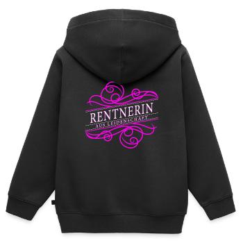 Rentnerin aus Leidenschaft - Kinder Premium Organic Zip Hoodie - Schwarz - Hinten - AI Model Kid Male (0cm)