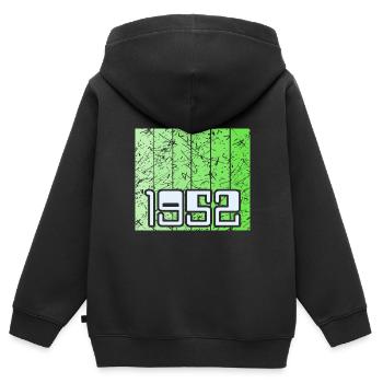 Vert 1952 - Sweat Premium à capuche zippé enfant bio - noir - Dos - AI Model Kid Male (0cm)