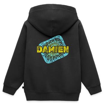 Sternenstaub Damien - Kinder Premium Organic Zip Hoodie - Schwarz - Hinten - AI Model Kid Male (0cm)
