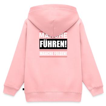 Manche führen manche folgen - Kinder Premium Organic Zip Hoodie - Rosa - Hinten - AI Model Kid Female (0cm)