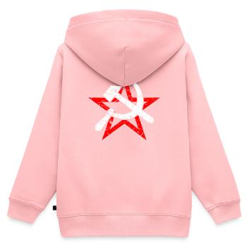Hammer Sichel Sowjetunion Kommunismus - Kinder Premium Organic Zip Hoodie - Rosa - Hinten - AI Model Kid Female (0cm)