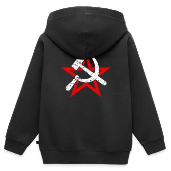 Faunius marteau Union soviétique Communisme - Sweat Premium à capuche zippé enfant bio - noir - Dos - AI Model Kid Male (0cm)