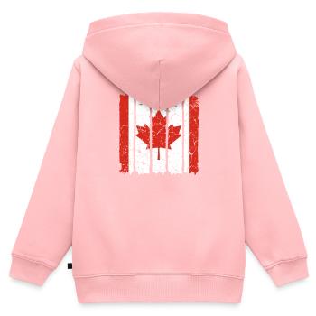 Drapeau du Canada - Sweat Premium à capuche zippé enfant bio - rose - Dos - AI Model Kid Female (0cm)