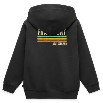 Francfort Allemagne - Sweat Premium à capuche zippé enfant bio - noir - Dos - AI Model Kid Male (0cm)