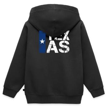 Texas - Sweat Premium à capuche zippé enfant bio - noir - Dos - AI Model Kid Male (0cm)
