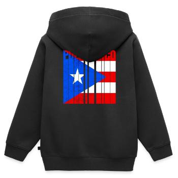 Puerto Rico - Kinder Premium Organic Zip Hoodie - Schwarz - Hinten - AI Model Kid Male (0cm)