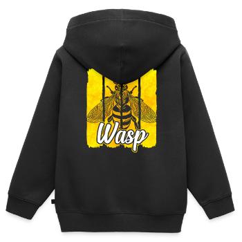 guêpe - Sweat Premium à capuche zippé enfant bio - noir - Dos - AI Model Kid Male (0cm)