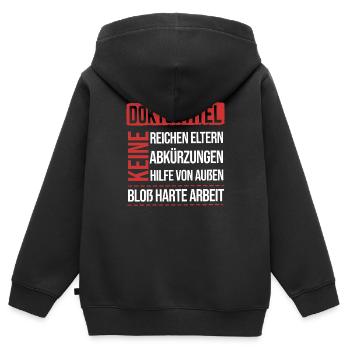 Doktorand Doktortitel Doktor - Kinder Premium Organic Zip Hoodie - Schwarz - Hinten - AI Model Kid Male (0cm)