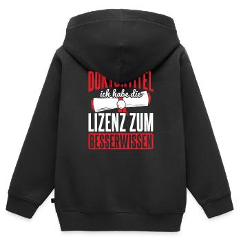 Doktor Doktortitel Doktorand - Kinder Premium Organic Zip Hoodie - Schwarz - Hinten - AI Model Kid Male (0cm)