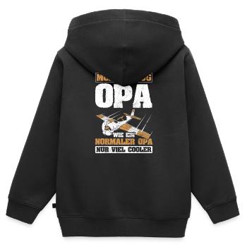 Modellflug - Kinder Premium Organic Zip Hoodie - Schwarz - Hinten - AI Model Kid Male (0cm)