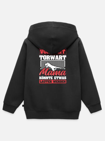Torwart - Kinder Premium Organic Zip Hoodie - Schwarz