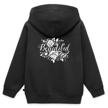 Beautiful Font Beautiful - Kids Premium Organic Zip-up Hoodie - black - Back - AI Model Kid Male (0cm)